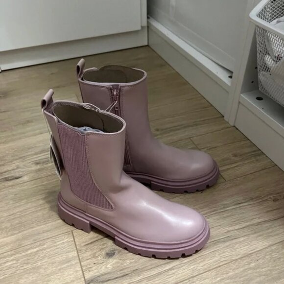 Zara Girls Rubberized Lug Sole Ankle Boots EUR 37 - Picture 4 of 6